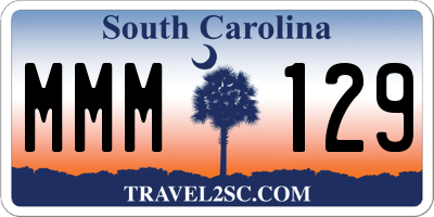 SC license plate MMM129