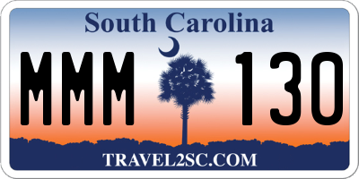 SC license plate MMM130