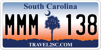 SC license plate MMM138