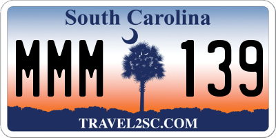 SC license plate MMM139