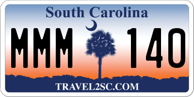 SC license plate MMM140