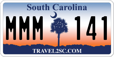 SC license plate MMM141
