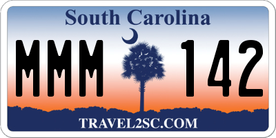 SC license plate MMM142