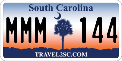 SC license plate MMM144