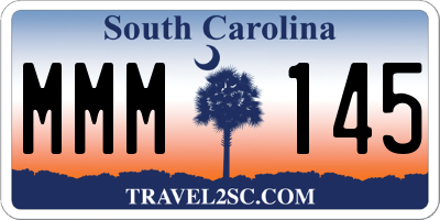 SC license plate MMM145