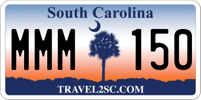 SC license plate MMM150
