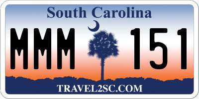 SC license plate MMM151
