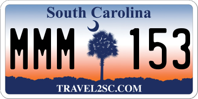 SC license plate MMM153
