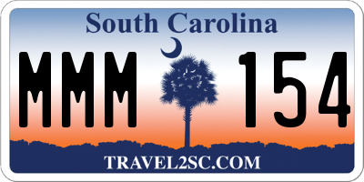 SC license plate MMM154