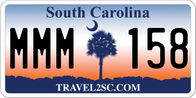 SC license plate MMM158