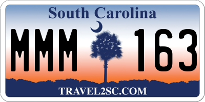 SC license plate MMM163