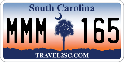SC license plate MMM165
