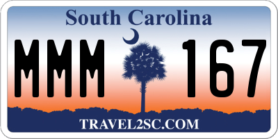 SC license plate MMM167