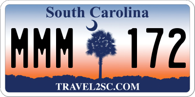 SC license plate MMM172