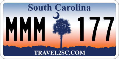 SC license plate MMM177