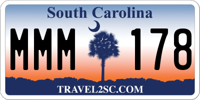 SC license plate MMM178