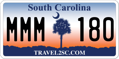 SC license plate MMM180