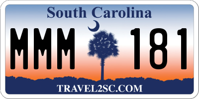 SC license plate MMM181