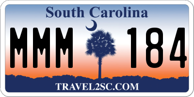 SC license plate MMM184
