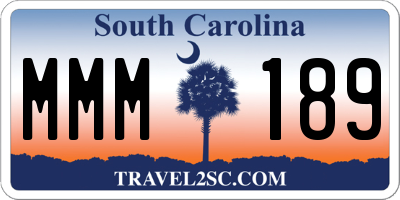 SC license plate MMM189