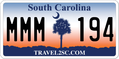SC license plate MMM194