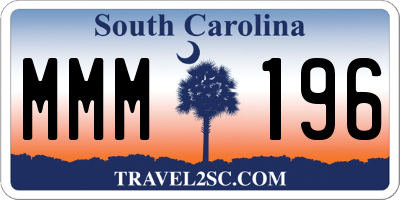 SC license plate MMM196