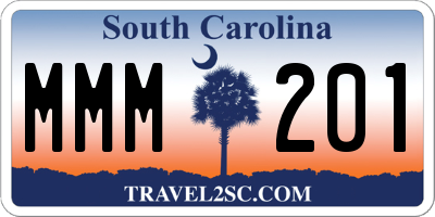 SC license plate MMM201