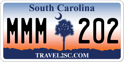 SC license plate MMM202