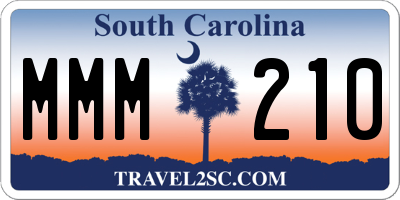 SC license plate MMM210
