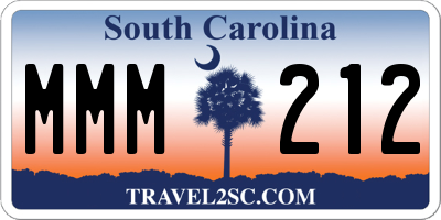 SC license plate MMM212
