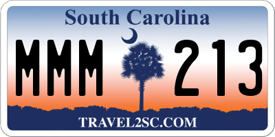 SC license plate MMM213