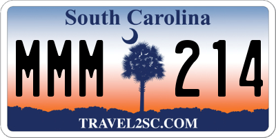 SC license plate MMM214