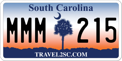 SC license plate MMM215