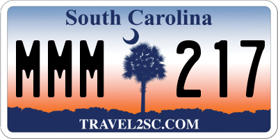 SC license plate MMM217