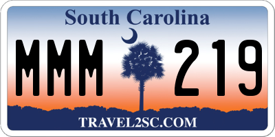 SC license plate MMM219