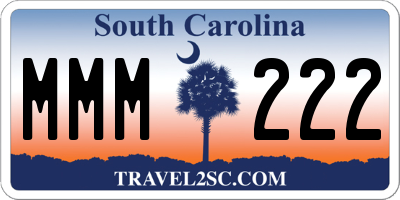 SC license plate MMM222