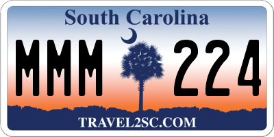 SC license plate MMM224