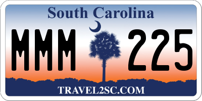 SC license plate MMM225