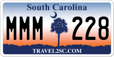SC license plate MMM228