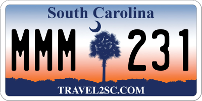 SC license plate MMM231