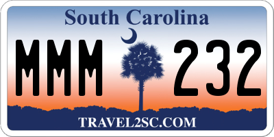 SC license plate MMM232