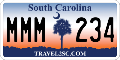 SC license plate MMM234