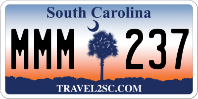SC license plate MMM237