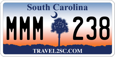 SC license plate MMM238