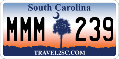 SC license plate MMM239