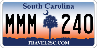 SC license plate MMM240