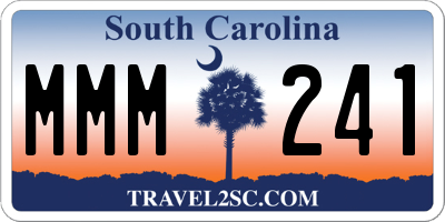 SC license plate MMM241