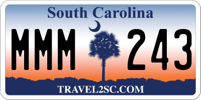 SC license plate MMM243