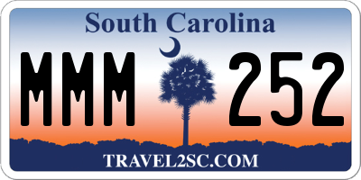 SC license plate MMM252