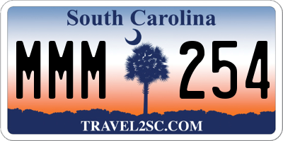 SC license plate MMM254